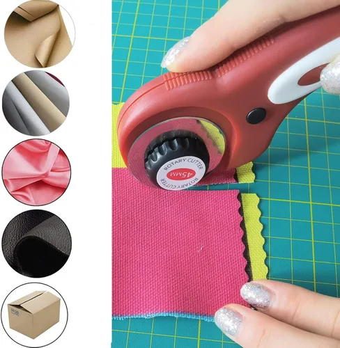 Vista 4 de Cuchillas de corte rotativas de 1.77 pulgadas (1.772 in), paquete de 5 cuchillas de repuesto para Fiskars, OLFA, Martelli, Dremel, Truecut, DAFA