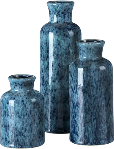 Vista 39 de Juego de jarrones de cerámica, jarrones de flores para decoración del hogar, decoración moderna de granja, centros de mesa de sala de estar, cocina