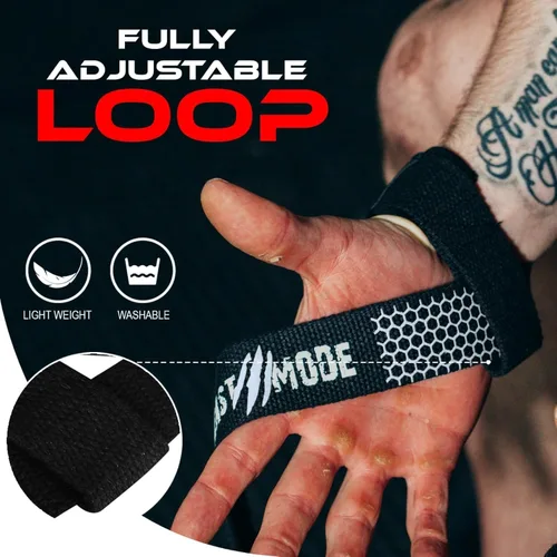 Vista 5 de BEAST RAGE Correas de muñeca de levantamiento para levantamiento de pesas, correas de levantamiento de pesas, agarre de gimnasio, entrenamientos