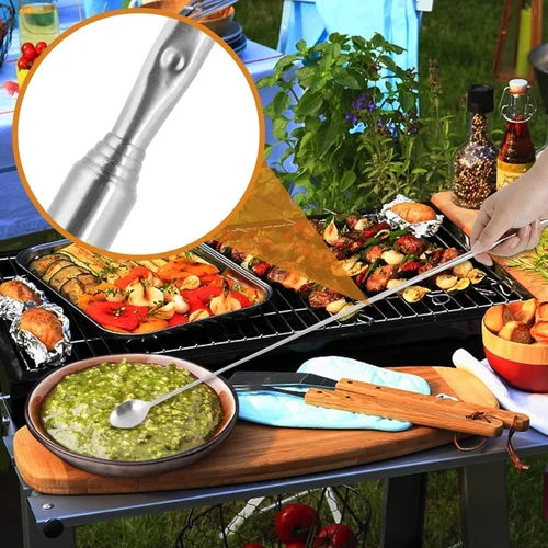 Vista 7 de 2 cucharas telescópicas de acero inoxidable, 24.4 in de largo, cucharas de agitación extensibles para suministros de vajilla de barbacoa