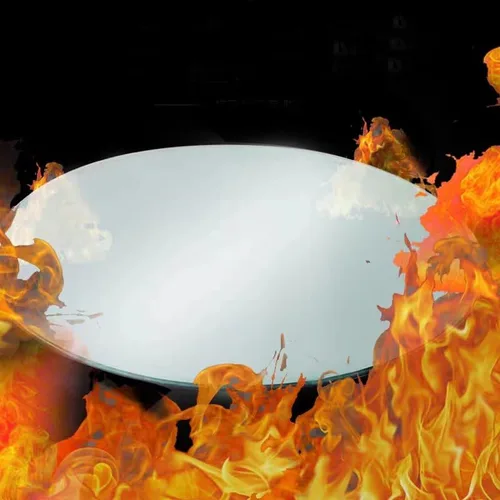 Vista 2 de Mesa redonda de cristal, 38 pulgadas de grosor, con borde de lápiz templado, tapa de cristal pulida, 40 pulgadas, adecuada para mesa de comedor