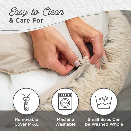 Vista 6 de Best Friends by Sheri Original Calming Donut Dog and Cat Bed, Shag Faux Fur