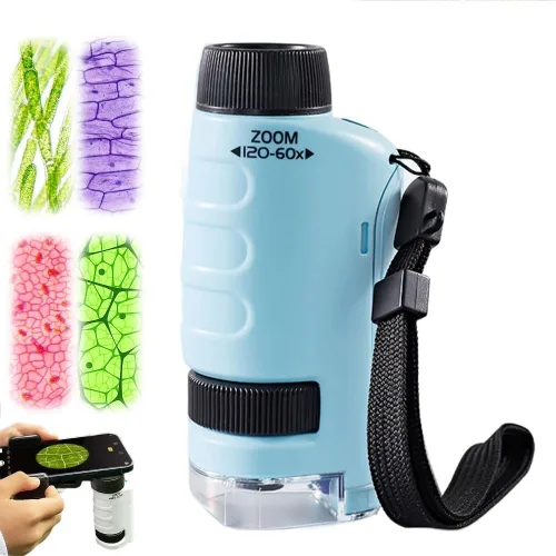 Vista 8 de Microscopio de bolsillo portátil, microscopio de mano mejorado 2026 con aumento de 60x-120x, microscopio digital mini con lupa digital y luz LED