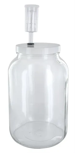 Vista 4 de FastRack - Tarro de boca ancha de un galón, tarro de vidrio de 1 galón con tapa y esclusa Econolock, Clear & North Mountain Supply - RS-PC-12 Red