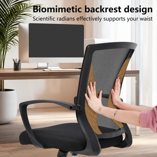 Vista 4 de PayLessHere Silla de oficina, silla de escritorio, silla de computadora, silla ergonómica, malla ejecutiva ajustable, respaldo medio con ruedas