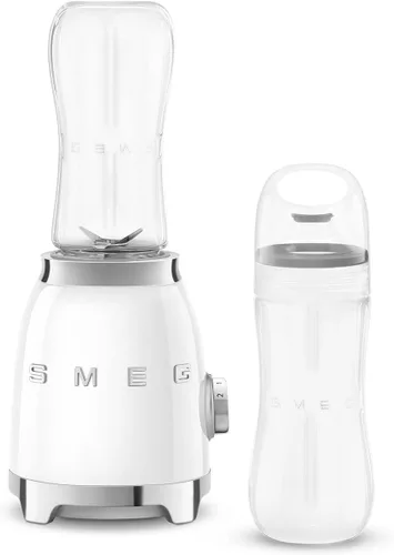 Vista 6 de SMEG Licuadora personal estilo retro de los años 50 con perilla retroiluminada y dos botellas de 20.3 fl oz sin BPA