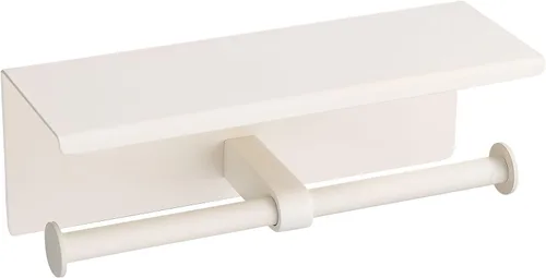 Vista 7 de BGL - Soporte doble para papel higiénico de acero inoxidable 304, montado en la pared, de color negro mate, con dos cabezas, soporte para rollo