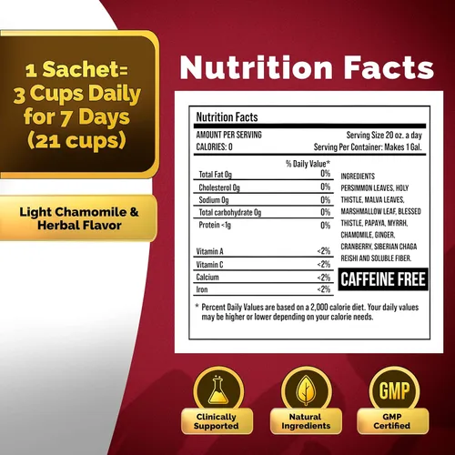 Vista 2 de Un paquete de té desintoxicante para uso una vez a la semana de Tea Divina, 1 paquete