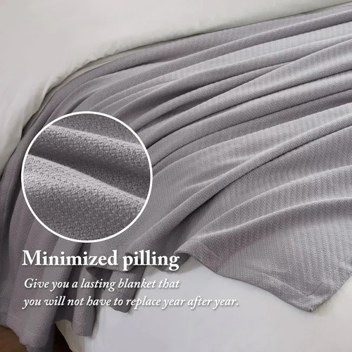 Vista 4 de Madison Park - Manta de lujo, suave, acogedora, 100% algodón hilado en anillo, para cama, o sofá