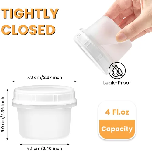 Vista 2 de TUZAZO Recipientes pequeños para congelador de 4 onzas con tapas, 12 unidades, sin BPA, pequeños recipientes de plástico para almacenamiento