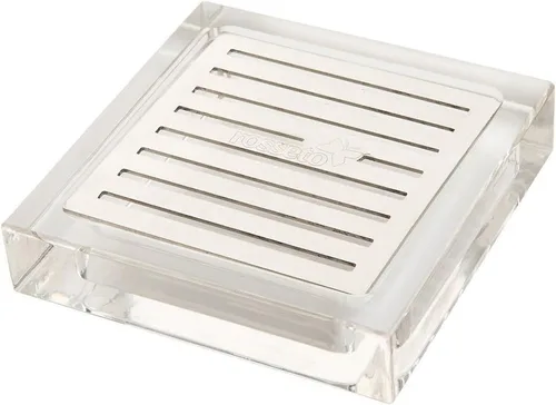 Rosseto LD108 Square Acrylic Drip Tray with Stainless Steel Insert for Beverage Dispensers, Clear
