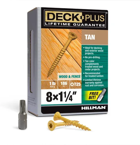 Vista 40 de Deck Plus Tornillos para valla y madera exterior con revestimiento epoxi de 2 pulgadas #8 x 2 Torx/Star Drive incluido, rosca gruesa, tornillo