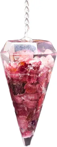 Vista 49 de Péndulos de cristal de orgón de amazonita de Amazing Gemstone para adivinación y radiestesia, péndulo de cristal con verdadero movimiento