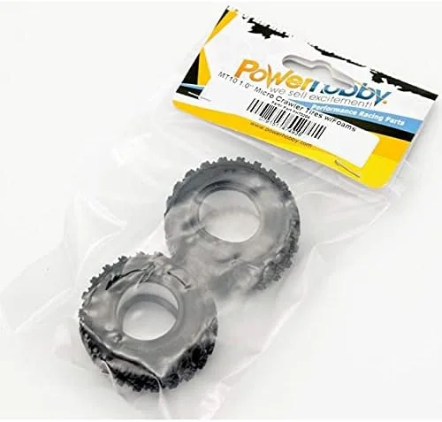 Vista 4 de Powerhobby 24 1.0" Micro Rock Crawler Neumáticos (4) 124 Axial SCX24 Carisma MSA-1E Associated Enduro24 RCW4D Rascal (MT10)
