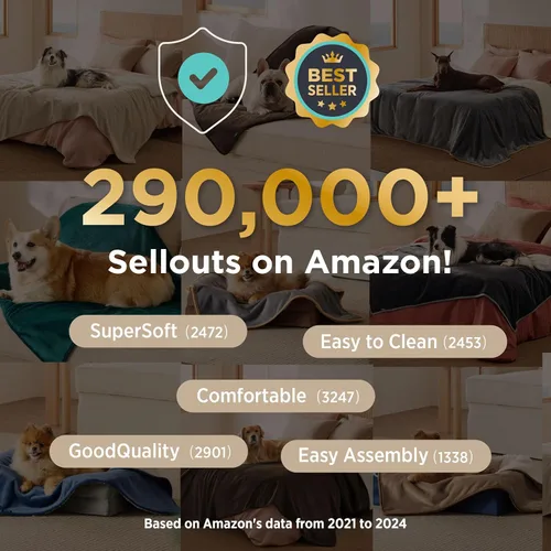 Vista 18 de Bedsure - Mantas impermeables para perros pequeños - Manta de felpa de sherpa con impresión suave lavable para perros y gatos, protector de muebles