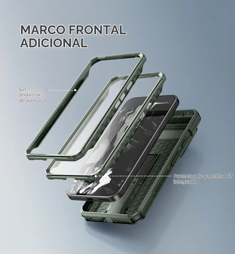 Vista 4 de Dexnor Funda para Google Pixel 9 Pro XL con cubierta deslizante para cámara y protector de pantalla integrado y soporte de alta resistencia, funda