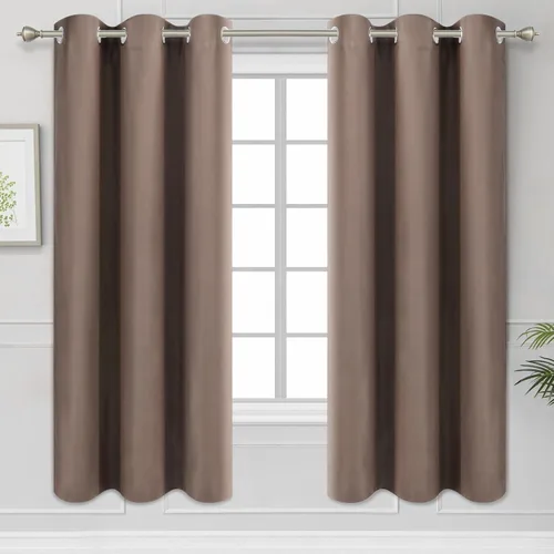Vista 169 de Diraysid Cortinas opacas beige con ojales para dormitorio, con aislamiento térmico, cortinas de oscurecimiento de habitación, 38 x 54 pulgadas, 2