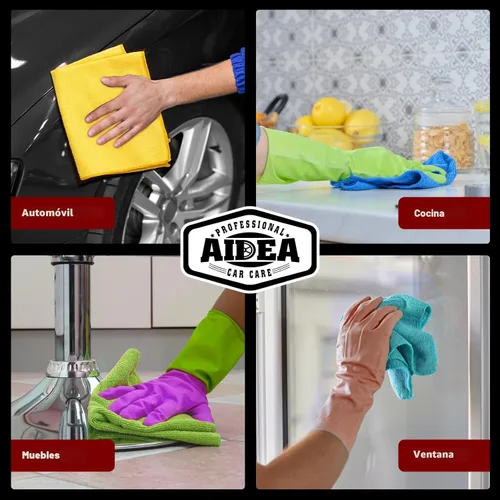 Vista 5 de AIDEA Paño de limpieza de microfibra, 50 unidades, toallas de microfibra para automóviles, paños de lavado de primera calidad, trapos de limpieza