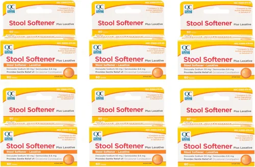 Quality Choice Suavizante de heces Plus Laxante, 60 tabletas (paquete de 6)