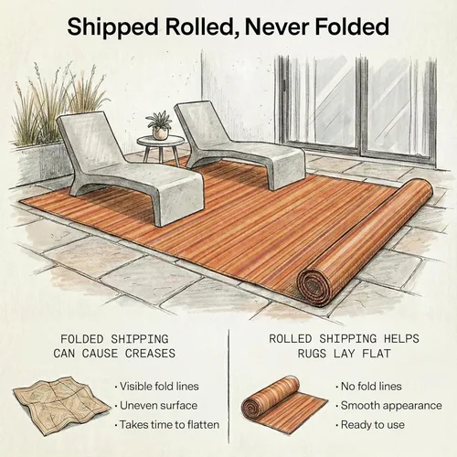 Vista 124 de Fab Habitat Alfombra Rayada para Exteriores - Impermeable, Resistente a la Decoloración, Sin Arrugas, Reversible - Plástico Reciclado Premium