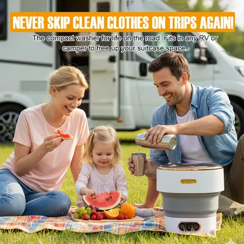 Vista 6 de Lavadora portátil plegable, mini lavadora de 13L con cesta de centrifugado Para ropa interior, calcetines, ropa de bebé Ideal para apartamentos