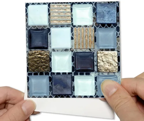 Vista 8 de Alwayspon 25 piezas de azulejos de mosaico autoadhesivos para decoración del hogar, azulejos adhesivos para despegar y pegar, azulejos adhesivos a