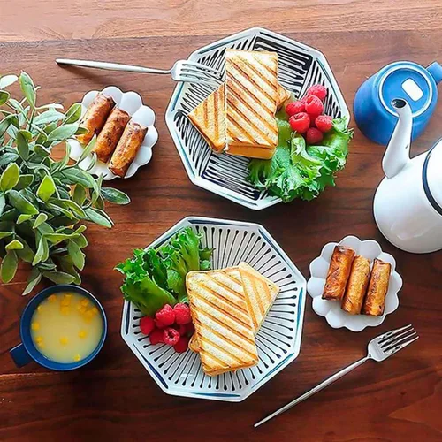 Vista 9 de Sandwichera a la parrilla, máquina de tostadas de campamento, sartén de prensa Panini con placas antiadherentes, doble cara tostada caliente