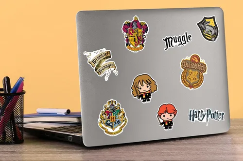 Vista 5 de Harry Potter Stickers - Paquete variado de calcomanías de vinilo troqueladas para laptop, botella de agua, álbumes de recortes, tableta, monopatín