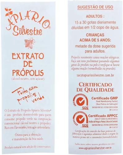 Vista 4 de Apiario Silvestre Extracto tradicional de propóleo de abeja verde brasileña (1.0 fl oz)