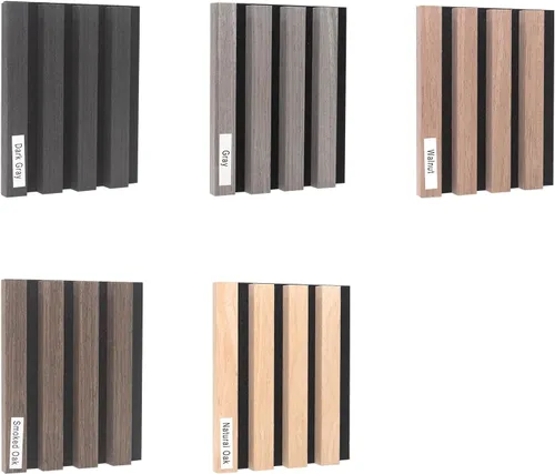 Vista 7 de NeatiEase Paneles de pared de madera, paneles de pared acústicos de listones de 9 pies para decoración de pared interior y reducción de ruido, Gris