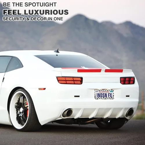 Vista 5 de 14 accesorios de automóvil con estampado de vaca, marco de matrícula de vaca, portavasos de coche de vaca, tapas de vástago de válvula de neumático