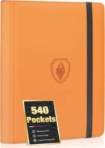 Vista 31 de Carpeta de tarjetas prémium con 9 bolsillos para 360 tarjetas, carpeta de tarjetas coleccionables de poliuretano resistente, álbum de colección
