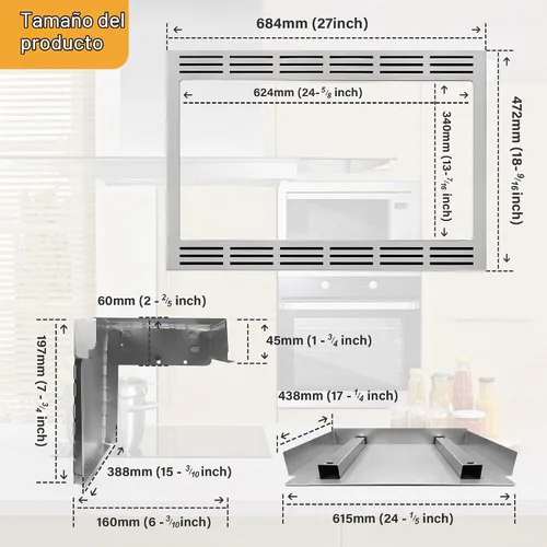 Vista 5 de Kit de molduras de microondas NN-TK922SS de 27 pulgadas para horno
