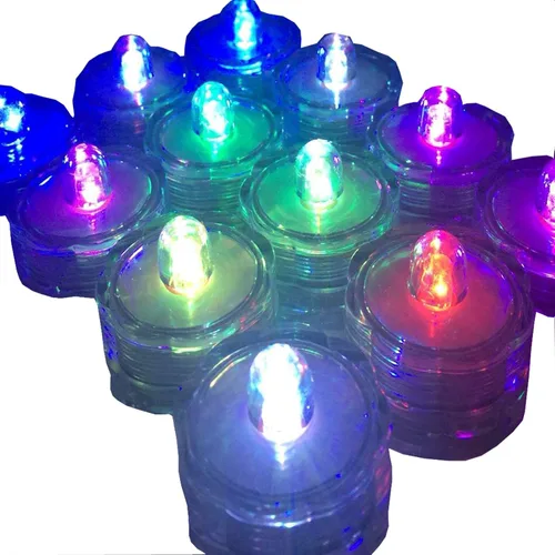 Vista 13 de Luces led muy brillantes, sumergibles, color té, para fiestas, bodas, Plástico, Blanco, Paquete de 30