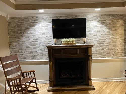 Vista 5 de Papel tapiz autoadhesivo de ladrillo de piedra 3D para despegar y pegar, panel de pared, papel tapiz extraíble, impermeable, revestimiento