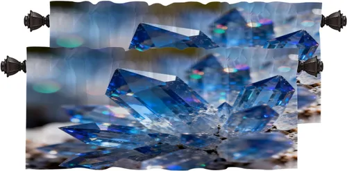 Vista 18 de Cortinas opacas de mármol abstracto blanco y gris para ventanas, cenefas opacas de poliéster multicapa para cocina, paquete de 2 unidades, 26 x 24