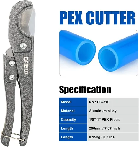 Vista 4 de EFIELD 3/8" - 1" Pex tubo y cortador de tubos de plástico, (TOOL026)