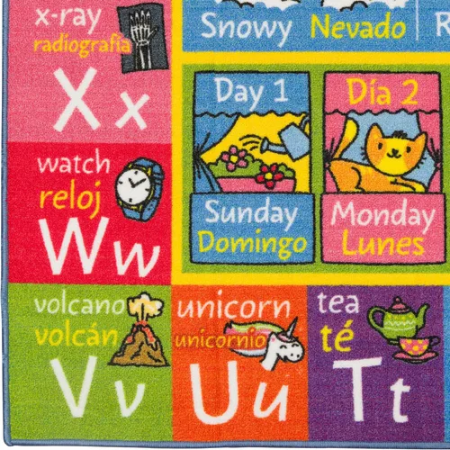 Vista 12 de KC Cubs Educational Kids Rug – ABC Alphabet, Seasons, Months & Days Learning Mat – Soft Interactive Carpet for Classroom, Playroom & Bedroom
