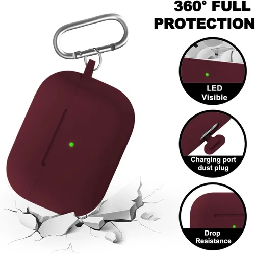 Vista 165 de Funda Protectora para AirPods 1/2, viene con kit de limpieza, funda protectora de silicona suave con hebilla, compatible con estuche de carga