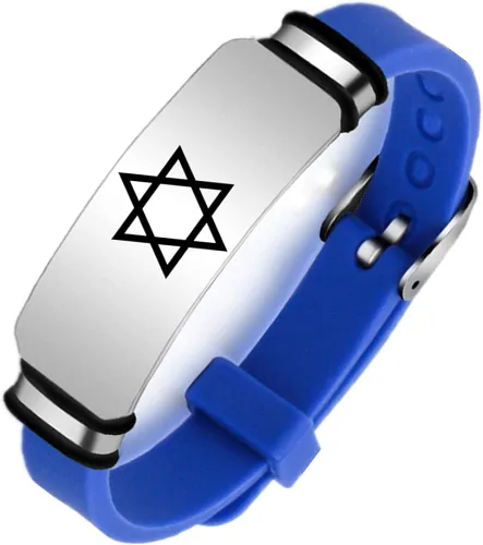 ForeverWill Pulsera de silicona ajustable de Jerusalén con estrella de David para mujeres, hombres, adolescentes, judaísmo israelí, brazalete judío