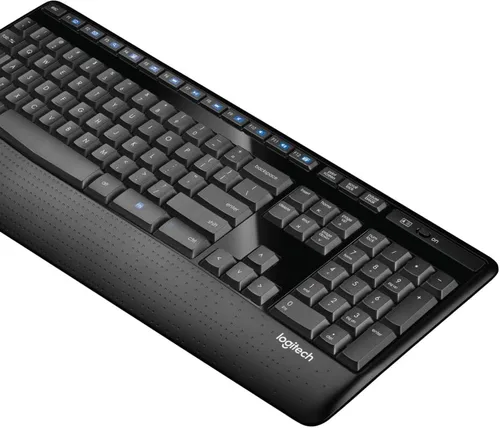 Vista 4 de Logitech Teclado inalámbrico K345 - Teclado de tamaño completo con reposamanos, receptor USB inalámbrico de 2,4 GHz - para PC, portátil