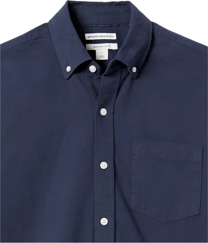 Vista 5 de Camisa Tienda Essentials oxford ajuste regular de manga corta con bolsillo para hombre
