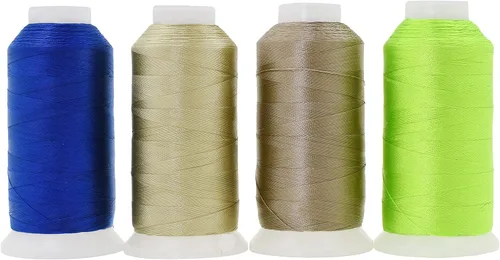 Vista 44 de Mandala Crafts Airforce Blue - Hilo resistente de 1500 yardas Tex 70 hilos de poliéster unido para coser cortinas, jeans, cuero, cabello, tapicería