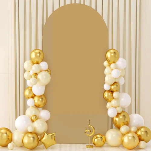 Vista 12 de Cubierta para Arco de Boda de Spandex Marfil Ajustada Cubiertas de Telón de Fondo para Arco de 6 Pies Cubierta de Arco Chiara Tela Cubiertas