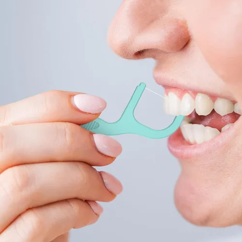 Vista 6 de RAZOKO Púas de hilo dental extra fuerte, palillos de dientes de menta fresca, 200