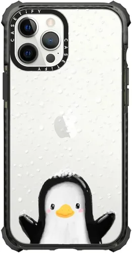 Vista 13 de CASETiFY Katie Benn - Funda Ultra Impact para iPhone 12 Pro Max, diseño de oso de bebé, color negro transparente