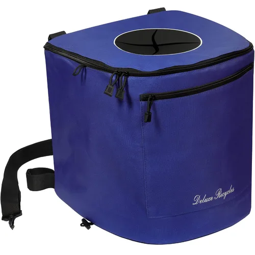 Bote de basura portátil para navegar y acampar, duradero y plegable con contenedor interior, kayak, pesca, playa, senderismo y campamento Azul