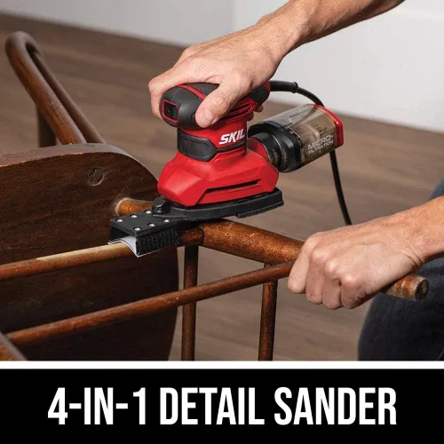 Vista 3 de SKIL SR232301 - Lijadora de detalles multifunción con cable con caja antipolvo de microfiltro, 3 accesorios adicionales y 12 hojas de lijado