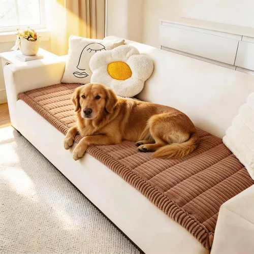 Vista 16 de Funda para sofá para perros lavable, fundas de sofá para mascotas peludas para sofá de 2 cojines, amigable para mascotas, funda antideslizante