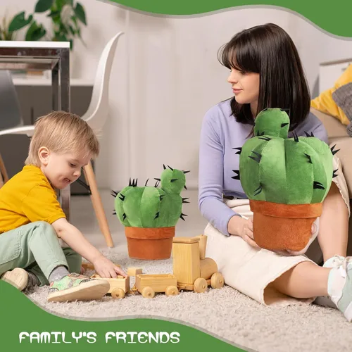 Vista 6 de Cactus Shape Pillow-3D Throw Pillow Sofa Cactus Shaped Pillow Plush Cactus Decorative Pillow Office Bed Cushion for Couch Sofa Living Room Home
